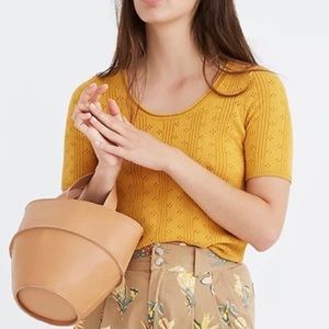 MADEWELL Pointelle Willford Sweater Tee Sz S